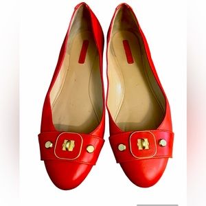 Longchamp Red Ballet Flats, Size 8